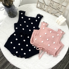 Baby Girl Pompom Stylish Knitting Jumpsuit  Wholesale