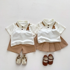 Infant Baby Preppy Style for Girls & Boys In Sets Summer Wearing Wholesale