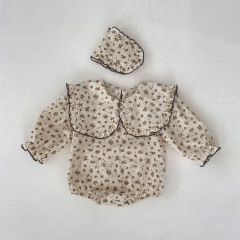 2023 Infant Baby Girls Jacquard Print Long Sleeve One Piece Wholesale