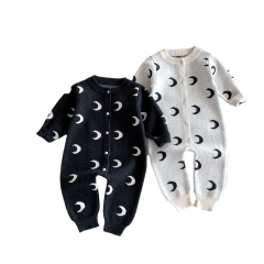 Infant Baby Simple Moons Pattern One Piece Knitted Rompers in Autumn Wholesale