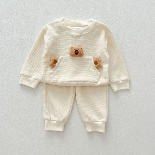 Casual and Versatile Two-Piece Set: Teddy Toys Top Pullover and Pants for Baby and Toddlers Wholesale