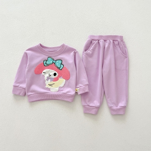 Cute and Versatile Two-Piece Set: Cartoon Pattern Top Pullover and Pants for Baby and Toddlers Wholesale