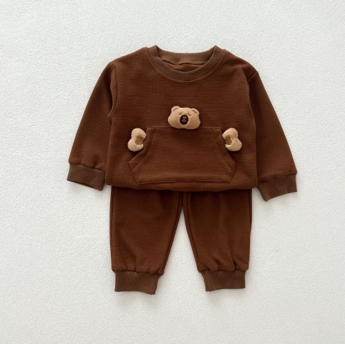 Casual and Versatile Two-Piece Set: Teddy Toys Top Pullover and Pants for Baby and Toddlers Wholesale