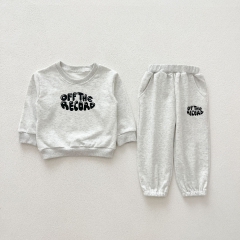 Casual and Versatile Two-Piece Set: Letters Print Top Pullover and Pants for Baby and Toddlers Wholesale