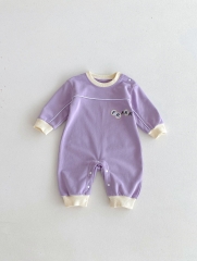 Infant Baby Girls Versatile One Piece Letters Embroidery Pattern Bodysuit Onesies in Autumn Wholesale