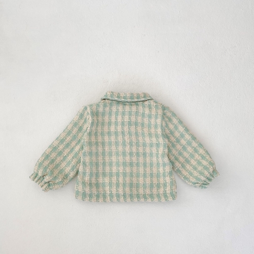 New Winter Infant Baby Kids Girls Plaid Single Breasted Long Sleeves Pocketed Coat Wholesale