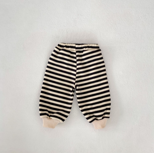 2024 New Arriavl Baby Kids Boys and Girls Striped Cozy Thick Pants In Winter&Autumn Wholesale