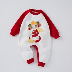 Infant Baby Unisex Versatile One Piece Cartoon Pattern Bodysuit Knitted Rompers in Winter Wholesale