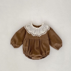 Infant Baby Girls Corduroy Long-sleeved One Piece Bodysuit Onesies Wholesale