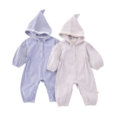 Spring Infant Baby Unisex Long Sleeves One Piece Hooded Casual Rompers Wholesale