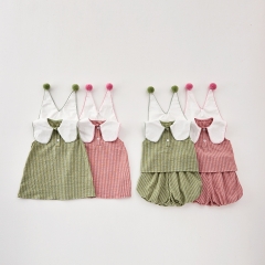 2025 Summer Infant Baby Kids Girls Sleeveless Striped Pattern Dress Wholesale