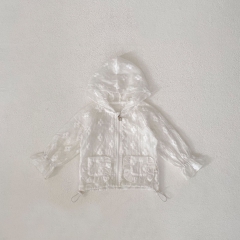 New Arrival 2025 Summer Baby Girl Sun Protection Jacket – Lightweight Jacquard Hooded Cardigan Wholesale