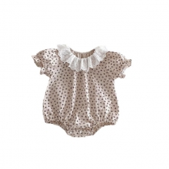2025 Summer Infant Baby Kids Girls Short Sleeves Thin Floral Onesies Wholesale
