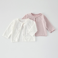 New Arrival Summer Baby Kids Girls Long Sleeves Hollow-out Pattern Top for Stylish Girls Wholesale
