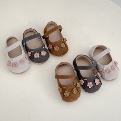 2025 New Summer Infant Baby Girls Flowers Pattern Decorated Slip-resistant Toddler Shoes Wholesale