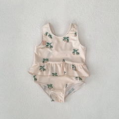 2025 Summer Infant Baby Kids Girls Sleeveless Cute Fruits Pattern Swimwear Wholesale