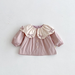 New Arrivals Autumn Baby Girls Long Sleeves Butterfly Pattern Decorated Top Wholesale