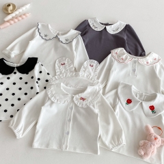 New Arrivals Autumn Baby Girls Long Sleeves Embroidery Pattern Top Wholesale