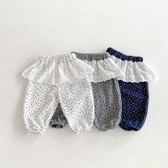 2025 New Arrival Baby Kids Girls Color Patchwork Floral Pants In Spring and Autumn Wholesale