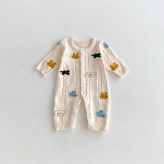 Autumn and Winter Infant Baby Unisex Animals Pattern Long Sleeve One Piece Knitted Rompers Wholesale