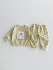 2025 Autumn Infant Baby Girls Princess Cartoon Pattern Long Sleeves Pullover With Pants Sets Wholesale