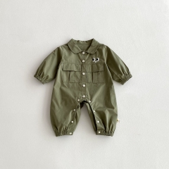 Autumn Infant Baby Unisex Cartoon Pattern Long Sleeve One Piece Single Breasted Romper Wholesale