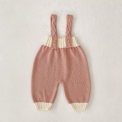 2025 Autumn Infant Baby Kids Girls Sleeveless Color Patchwork Rompers Overalls Wholesale