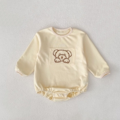 Autumn Infant Baby Unisex Teddy Bear Pattern Long Sleeves One Piece Onesies Wholesale
