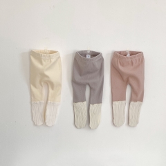 2025 Autumn Infant Baby Kids Unisex Color Patchwork Leggings Wholesale