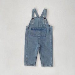 2025 Autumn Infant Baby Kids Unisex Sleeveless Denim Strap Overalls Wholesale
