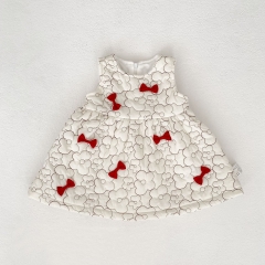 2025 New Arrival Thickened Winter Vest Dress for Girls with Fleece and Bow Wholesale