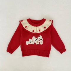 New Arrival Winter and Autumn Baby Kids Girls Long Sleeves Cartoon Rabbits Pattern Sweater Wholesale