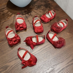 2025 New Arrival Infant Baby Girls Various Butterfly-bow Decorated Slip-resistant Toddler Shoes Wholesale