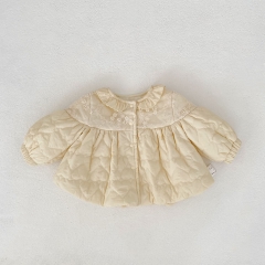 New Arrival Winter Infant Baby Kids Girls Flowers Pattern Cotton-Padded Warm Long Sleeves Coat Wholesale