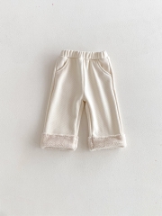2025 Autumn and Winter New Arrival Baby Kids Unisex Fluffy Patchwork Pants Wholesale
