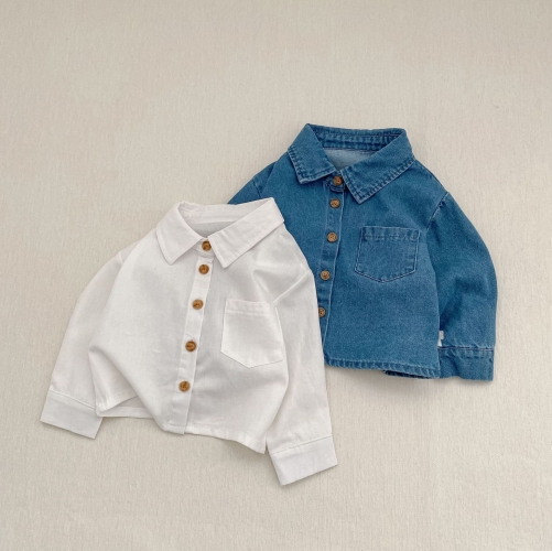 New Arrival Spring Baby Kids Unisex Long Sleeves Solid Color Single Breasted Jacket Wholesale