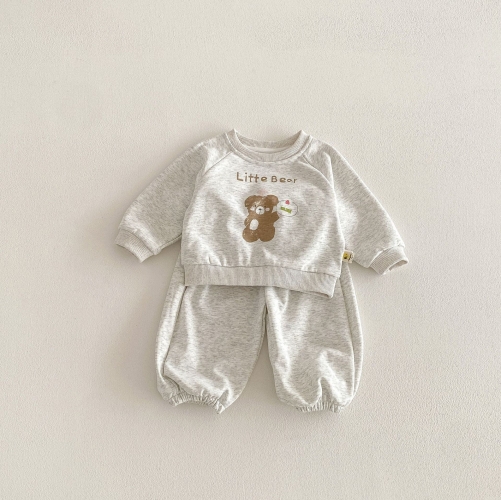 2026 Spring and Autumn Infant Baby Kids Girls Long Sleeves Cartoon Pattern Pullover with Pants Sets Wholesale