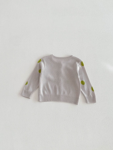 New Arrival Spring Baby Kids Unisex Long Sleeves Crew Neck Polka Dots Pattern Top Wholesale