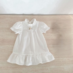 Summer Infant Baby Girls Flower Pattern Short Sleeves One Piece Stylish Dress Wholesale