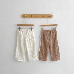 2026 New Arrival Baby Kids Girls Hollow-out Plain Lace Trim Pants In Summer Wholesale