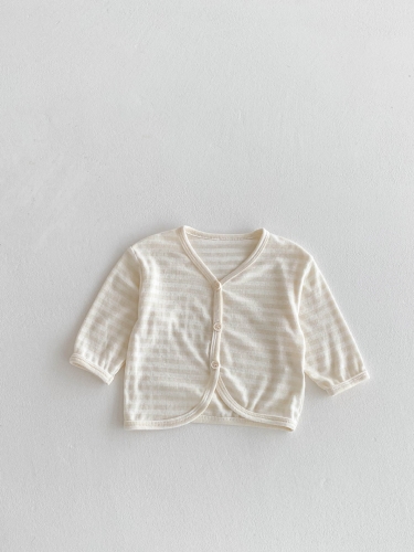 New Arrival Summer Infant Baby Boys and Girls Striped Pattern Long Sleeves Top Wholesale