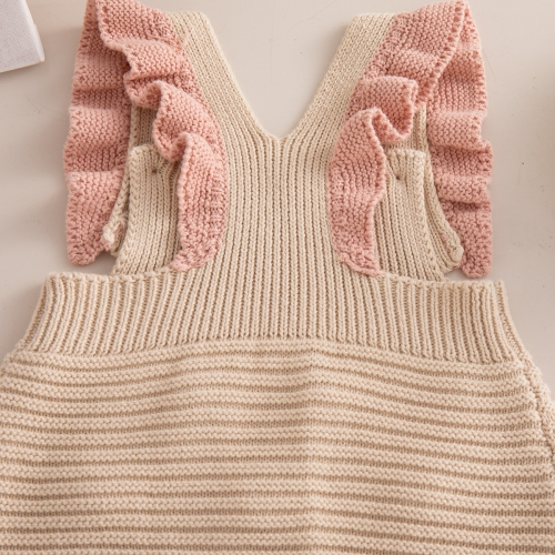 Summer Infant Baby Girls Dots Pattern Sleeveless One Piece Stylish Knitted Onesies Wholesale