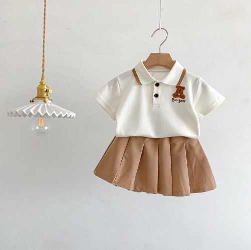 2026 Summer Infant Baby Kids Boys and Girls Short Sleeves Top with Shorts or Skirt Sets Wholesale