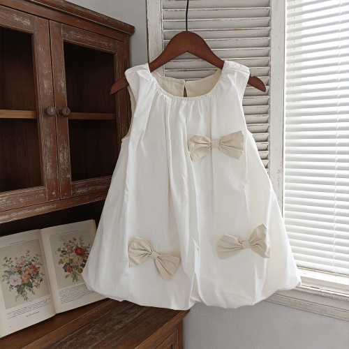 Summer Infant Baby Girls Cute Butterfly-bow Pattern Sleeveless One Piece Dress Wholesale