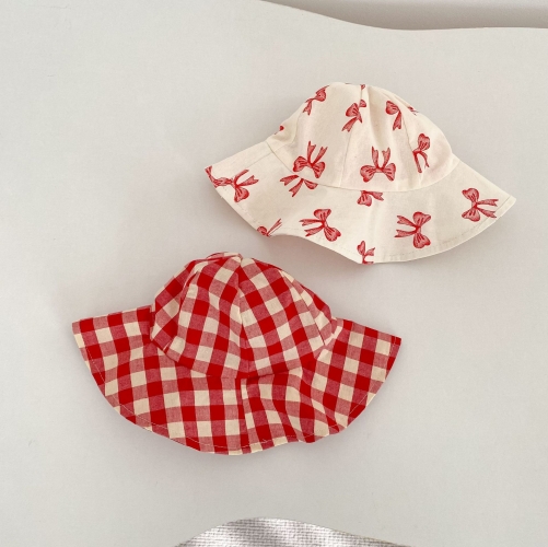 Summer Infant Baby Girls Butterfly-bows Pattern Short Sleeves One Piece Stylish Dress with Hat Wholesale