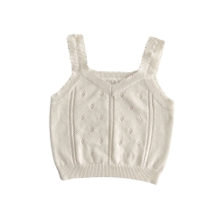 New Arrival Summer Infant Baby Girls Hollow-Out Pattern Sleeveless Vest Wholesale