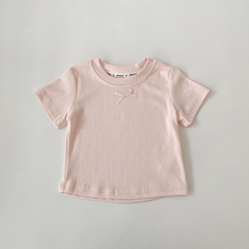 New Arrival Summer Infant Baby Girls Dots or Striped Pattern Short Sleeves T-shirt Wholesale