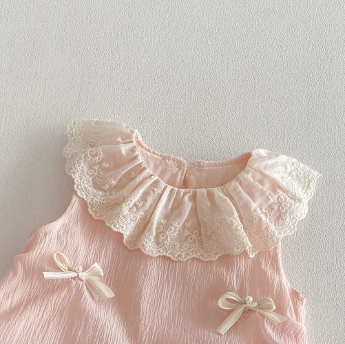 Summer Infant Baby Girls Cute Butterfly-bows Pattern Sleeveless One Piece Onesies Wholesale