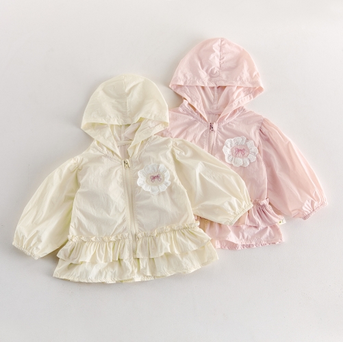 New Arrival Spring and Summer Baby Kids Girls Long Sleeves Embroidered Coat Wholesale