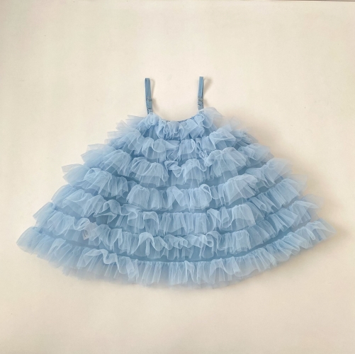 Summer Infant Baby Girls Cute Ruffle Tulle Sleeveless One Piece Dress Wholesale